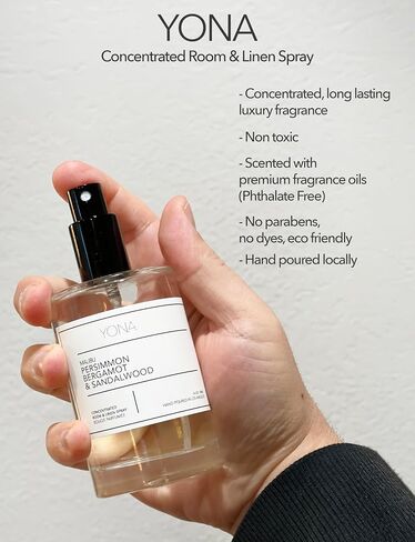 YONA Concentrated Room & Linen Spray, Persimmon, Bergamot & Sandalwood Scent (3.4oz/100ml), Non-Toxic, Paraben-Free in Saudi Arabia