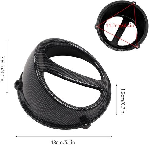 Motorcycle Air Scoop Cover, ABS Material Carbon Fiber Style Motorcycle Engine Cooling Fan Cover Replacement for GY6 125cc 150cc 152QMI 157QMJ in Saudi Arabia
