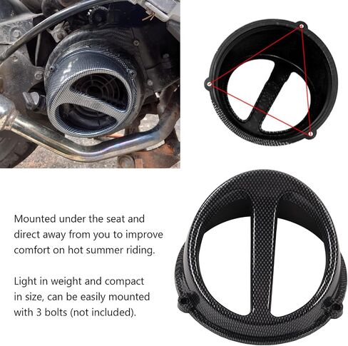 Motorcycle Air Scoop Cover, ABS Material Carbon Fiber Style Motorcycle Engine Cooling Fan Cover Replacement for GY6 125cc 150cc 152QMI 157QMJ in Saudi Arabia
