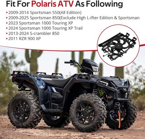 Javik Fan Assembly for Polaris Sportsman 550 850 1000 2009-2025 Scrambler 850 2013-2024 RZR 900 XP 2011 O.E.M# 2411578 2415279 in Kuwait