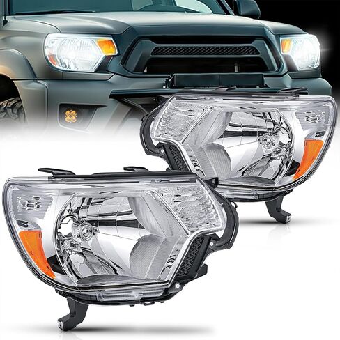 مجموعة Nilight Headlight Assembly متوافقة مع 2012 2013 2014 2015 Toyota Tacoma Pickup Prace Brace Brace Brace Brade Chrome Housing Amber Reflector Side and Passenger in Kuwait