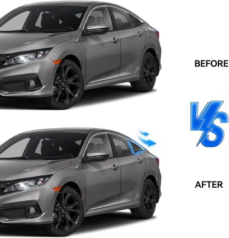 Autoxbert 2PCS Window Window Side For 2016-2021 Honda Civic 10th Gen Hatchback (وليس لسيارة السيدان والكوبيه) لـ Honda Civic Type R Carbon Fiber Black in Saudi Arabia