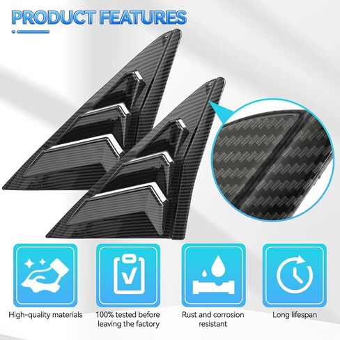 Autoxbert 2PCS Window Window Side For 2016-2021 Honda Civic 10th Gen Hatchback (وليس لسيارة السيدان والكوبيه) لـ Honda Civic Type R Carbon Fiber Black in Saudi Arabia