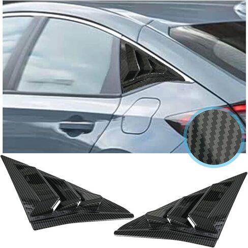 Autoxbert 2PCS Window Window Side For 2016-2021 Honda Civic 10th Gen Hatchback (وليس لسيارة السيدان والكوبيه) لـ Honda Civic Type R Carbon Fiber Black in Saudi Arabia