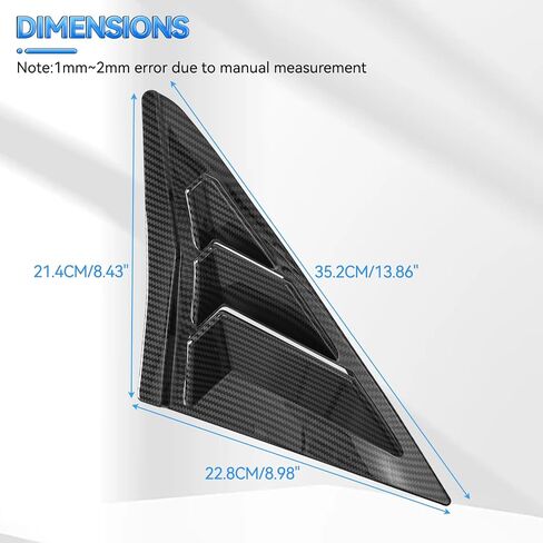 Autoxbert 2PCS Window Window Side For 2016-2021 Honda Civic 10th Gen Hatchback (وليس لسيارة السيدان والكوبيه) لـ Honda Civic Type R Carbon Fiber Black in Saudi Arabia