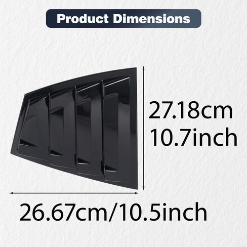 MACHSWON Rear Side Window Louvers, Car Rear Louver Covers Replacement, Compatible with Subaru WRX STi 2015-2021, Glossy Black, 2 pcs in Saudi Arabia