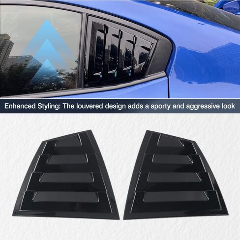 MACHSWON Rear Side Window Louvers, Car Rear Louver Covers Replacement, Compatible with Subaru WRX STi 2015-2021, Glossy Black, 2 pcs in Saudi Arabia