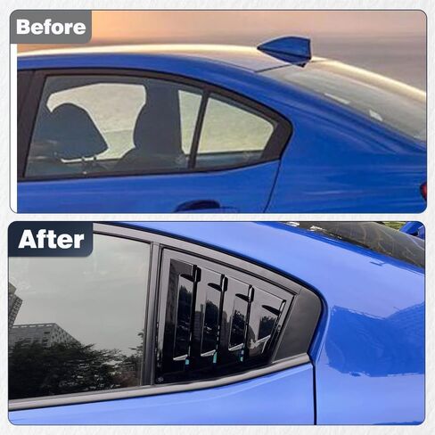 MACHSWON Rear Side Window Louvers, Car Rear Louver Covers Replacement, Compatible with Subaru WRX STi 2015-2021, Glossy Black, 2 pcs in Saudi Arabia