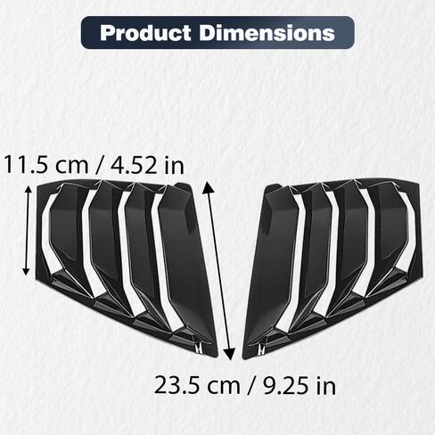 Machswon الجانبي الجانبية الستار ، Car Cover الخلفي يغطي الاستبدال ، متوافق مع Mazda 3 Axela 2014-2018 ، Black Glossy ، 2 pcs in Saudi Arabia