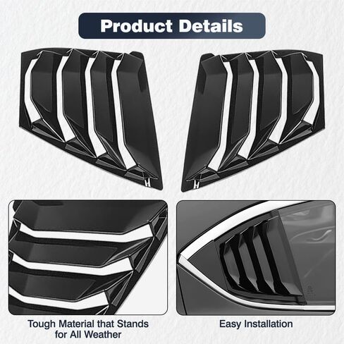 Machswon الجانبي الجانبية الستار ، Car Cover الخلفي يغطي الاستبدال ، متوافق مع Mazda 3 Axela 2014-2018 ، Black Glossy ، 2 pcs in Saudi Arabia