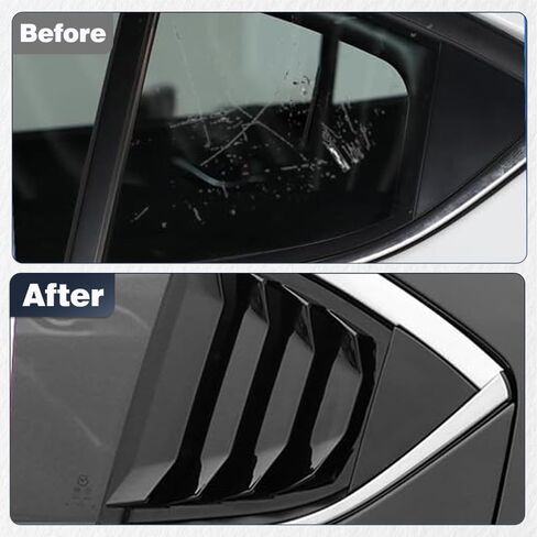 Machswon الجانبي الجانبية الستار ، Car Cover الخلفي يغطي الاستبدال ، متوافق مع Mazda 3 Axela 2014-2018 ، Black Glossy ، 2 pcs in Saudi Arabia