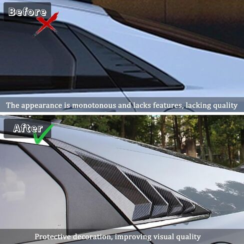 كورتز الجانبية الجانبية النافذة لاتفيات ل Hyundai Elantra 2021 2022 2023 2024 2025 نافذة ثلاثية الستائر الزجاجية الستائر تنفيس هواء مغرفة الغلاف الستائر الرياضية إكسسوارات ABS Carbon Fiber 2pcs in Kuwait