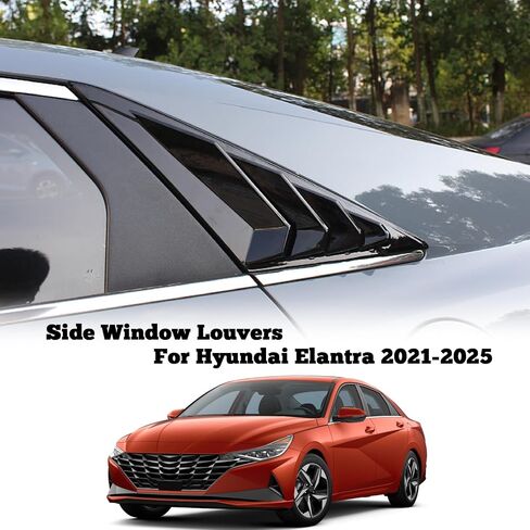 Kurtz Rear Side Window Louvers for Hyundai Elantra 2021 2022 2023 2024 2025 Triangular Window Glass Blinds Air Vent Scoop Shades Cover Blinds Trim Sport Accessories ABS Carbon Fiber 2PCS in Saudi Arabia