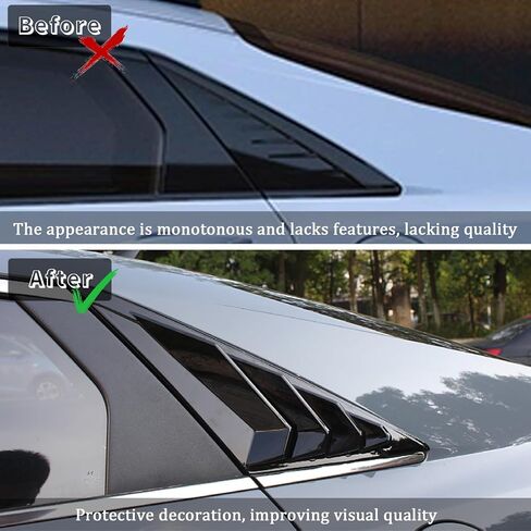 Kurtz Rear Side Window Louvers for Hyundai Elantra 2021 2022 2023 2024 2025 Triangular Window Glass Blinds Air Vent Scoop Shades Cover Blinds Trim Sport Accessories ABS Carbon Fiber 2PCS in Saudi Arabia