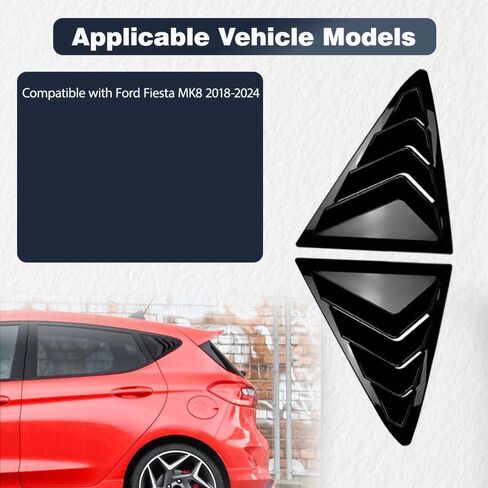 أغطية المكافآت الخلفية من Machswon ، و Windows الجانبية الخلفية للسيارة ، متوافقة مع Ford Fiesta MK8 2018-2024 ، Fiber Look Finish ، 2 PCS in Kuwait