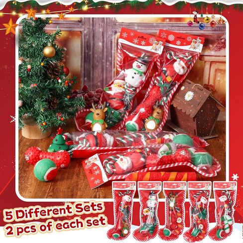 Shappy 5 Set Christmas Cat Toys Cat Christmas Stocking Toys Cat Stocking Stuffers Cat Gift for Christmas Interactive Pet Toys with Santa, Ball, Rope Chew Toys, Stocking Xmas Pet Toys Set in Saudi Arabia