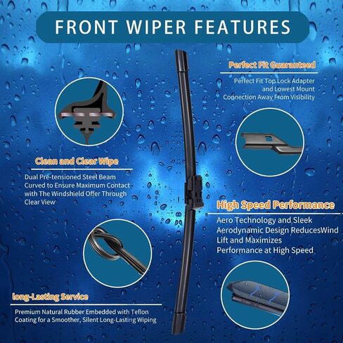 Windshield Wiper Blades for 2022 2023 2024 Chevy Equinox and GMC Terrain, 2024-2025 Chevy Blazer – OEM-Quality All-Weather Front & Rear Wipers in Saudi Arabia