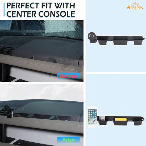 Aunginsy Co-Pilot Dashboard Organizer Tray Compatible with Land Rover Defender 90/110/130 2020-2025 Car Center Console Passenger Side Storage Box Container Insert Groove ABS Accessories(with Mat) in Saudi Arabia