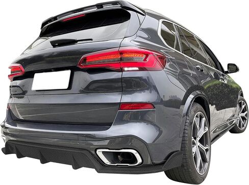 FREEMOTOR802 Rear Diffuser with Side Aprons, Compatible with 2019-2025 BMW G05 X5 LCI M Sport Package, IKON Style Gloss Black PP ABS Rear Bumper Lower Diffuser Lip Corner Guards Protectors in Saudi Arabia