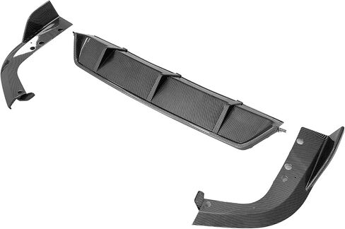 FREEMOTOR802 Rear Diffuser with Side Aprons, Compatible with 2019-2025 BMW G05 X5 LCI M Sport Package, IKON Style Gloss Black PP ABS Rear Bumper Lower Diffuser Lip Corner Guards Protectors in Saudi Arabia