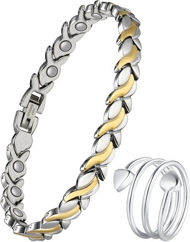 Magnetic Bracelets for Women & Copper Ring, Stainless Steel Magnet Bracelet in Saudi Arabia