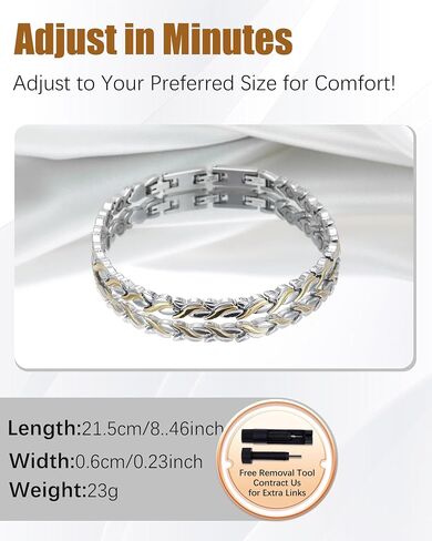 Magnetic Bracelets for Women & Copper Ring, Stainless Steel Magnet Bracelet in Saudi Arabia
