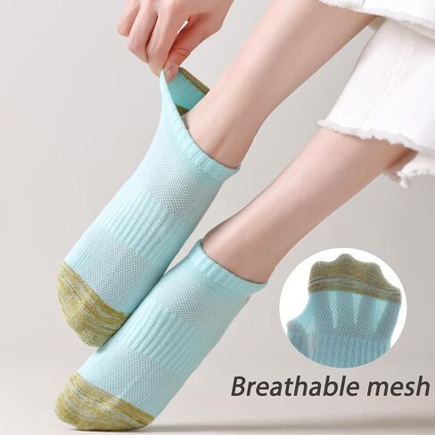 Ankle Socks Women Cushioned Athletic Low Cut Socks Thick Cotton Running Sock Non Slip No Show Sock 6 Pairs in Saudi Arabia