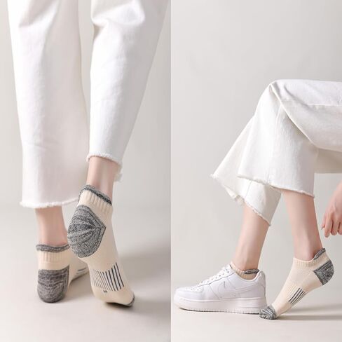 Ankle Socks Women Cushioned Athletic Low Cut Socks Thick Cotton Running Sock Non Slip No Show Sock 6 Pairs in Saudi Arabia
