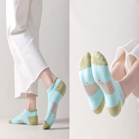 Ankle Socks Women Cushioned Athletic Low Cut Socks Thick Cotton Running Sock Non Slip No Show Sock 6 Pairs in Saudi Arabia