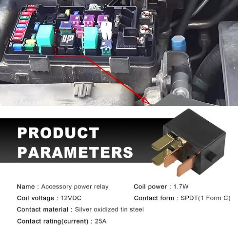 2 PCS Car AC Relay, 12V G8HL-H71 Multiple Use Vehicle Power AC & Starter Relay, 4 Pins Fan Motor Assembly Starter Relays Replace 39794-SDA-A03 39794-SDA-A05 Fit for Most Cars in Saudi Arabia