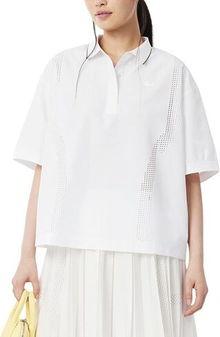 Lacoste Women's Oversized Technical Fabric Polo Shirt in Saudi Arabia