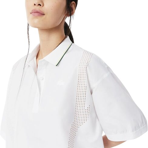 Lacoste Women's Oversized Technical Fabric Polo Shirt in Saudi Arabia