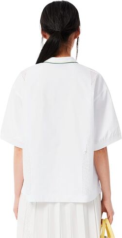 Lacoste Women's Oversized Technical Fabric Polo Shirt in Saudi Arabia
