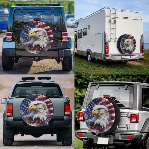 غطاء الإطارات الاحتياطية لمركبة RV ، وغطاء أمريكان لعلم العجلات الجلدية المقاومة للماء ، وأغطية الإطارات الاحتياطية ، وأغطية الإطارات الاحتياطية من أجل إكسسوارات Truck Truck Truck Jeep Travel (17 في القطر 31 " - 33") ، F -4 in Kuwait