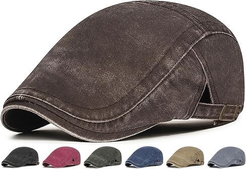 interlove Mens Newsboy Cap غسلت القبعات القبعة القبعة القبعة لقيادة سيارة الأجرة in Kuwait