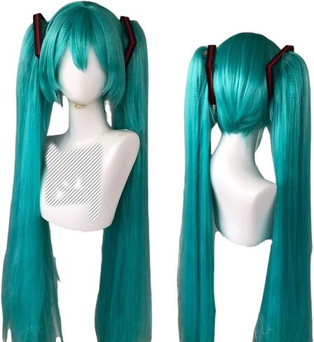 Women Wig Women Singer Wig Adult with Headphones Hair Band Set (Green) in Saudi Arabia