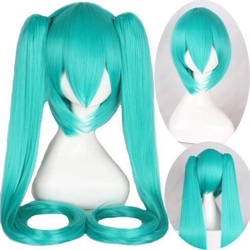 Women Wig Women Singer Wig Adult with Headphones Hair Band Set (Green) in Saudi Arabia