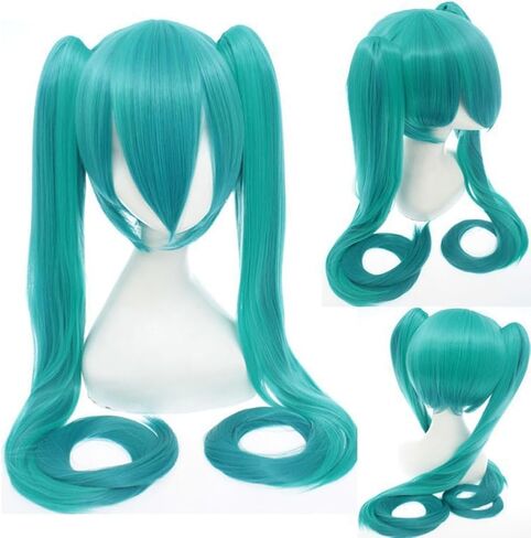 Women Wig Women Singer Wig Adult with Headphones Hair Band Set (Green) in Saudi Arabia