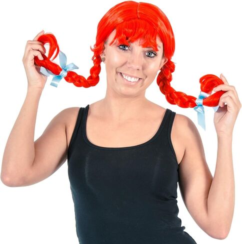 Wendy Wig Red Hair with Braids Adult Deluxe Halloween Costume Cosplay Accessory - One Size in Saudi Arabia