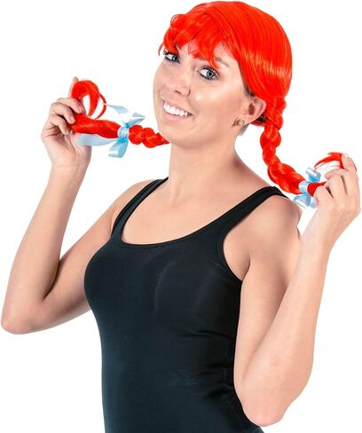 Wendy Wig Red Hair with Braids Adult Deluxe Halloween Costume Cosplay Accessory - One Size in Saudi Arabia