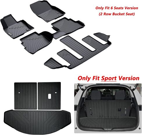 Large Cargo Liners with Backrest Mat for 2024 2025 Mazda CX90 CX-90 7&8 Seats(Not for 6 Seats), TPE All Weather Protection Trunk Mat with Velcro Rear Seats Backrest in Saudi Arabia