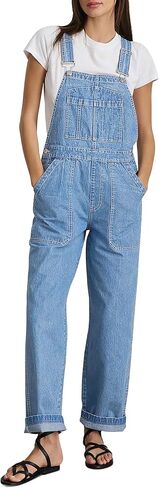 Denim Overalls for Women Straight Leg Adjustable Strap Jean Bib Overalls Casual Stretch Denim Jumpsuit with Pockets in Saudi Arabia