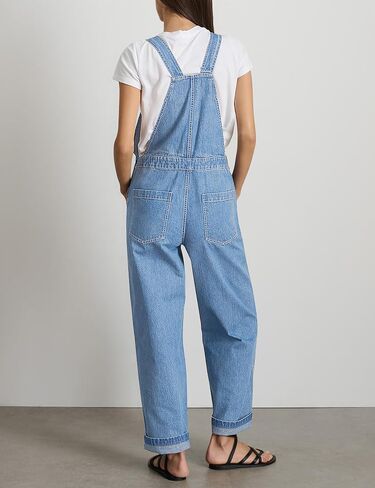 Denim Overalls for Women Straight Leg Adjustable Strap Jean Bib Overalls Casual Stretch Denim Jumpsuit with Pockets in Saudi Arabia