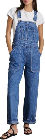 Denim Overalls for Women Straight Leg Adjustable Strap Jean Bib Overalls Casual Stretch Denim Jumpsuit with Pockets in Saudi Arabia