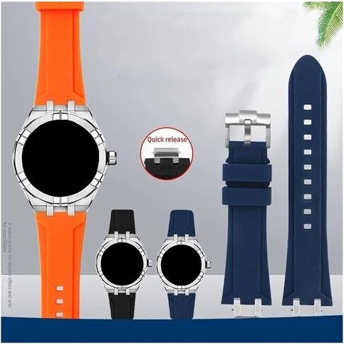 Silicone Rubber Watch Strap Fit for Maurice Lacroix Aikon AI6008 6007 6038 Modified Stainless steel Adapter Watch Strap in Saudi Arabia