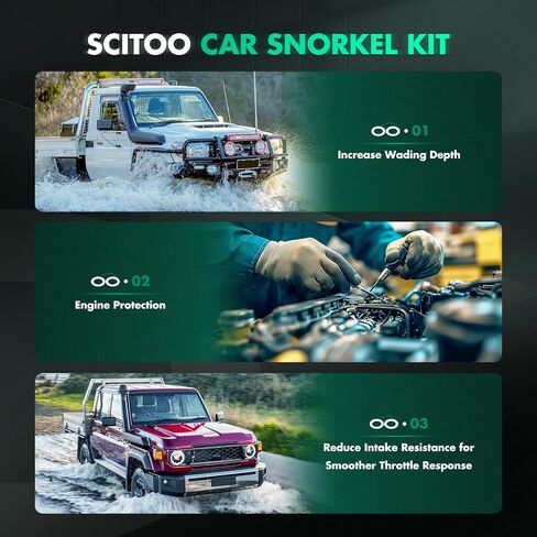 طقم Scitoo Air Airment Snorkel Fit for 1985-2007 Toyota 71،73،75،78 و 79 سلسلة ضيقة Air Front Ram Car Car Snorkel Assembly Air Ram Snorkel Kit in Kuwait
