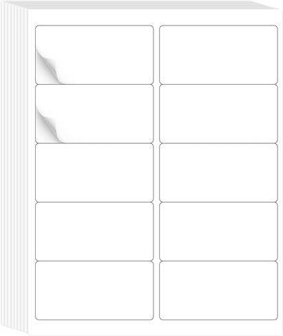 L LIKED Printable Shipping Labels 2" x 4" Mailing Labels 100 Sheets, White Sticker Labels, Laser/Inkjet Printing - Matte, 10 per Sheets (1000 Labels) in Kuwait