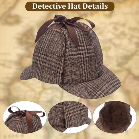Detective Costume Accessories Set, Detective Hat Dress up Costume for Men Women Halloween Cosplay Dress up, Prop in Saudi Arabia