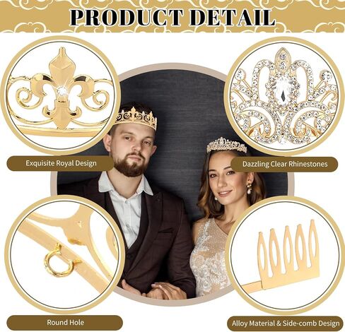 مجموعة Cieher Prom King and Queen Crowts - Crown King for Men Queen Tiara in Saudi Arabia