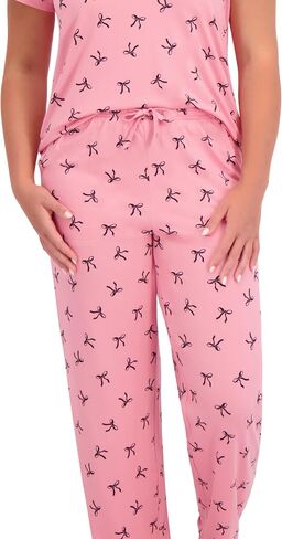 Ultra Soft Women's Pajama Set, Breathable Light Stretchy, Ladies Lounge Set, 4-Piece PJ Set in Saudi Arabia